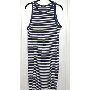 Cotton On Dress Navy and Cream Striped Size L/XL